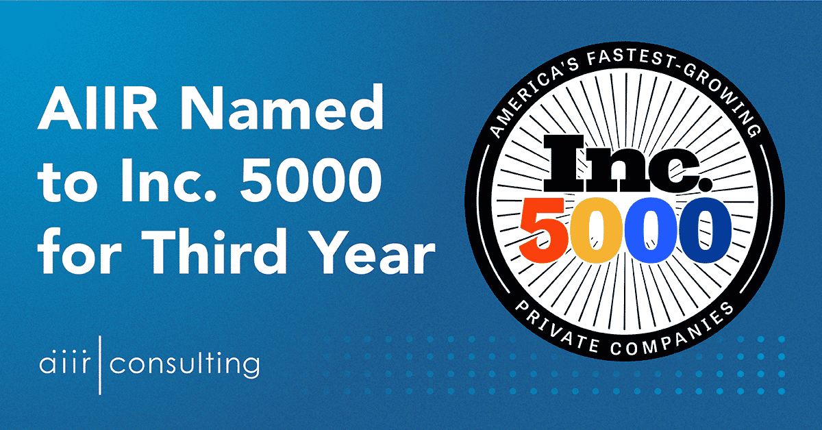 AIIR Named to Inc. 5000 for Third Year